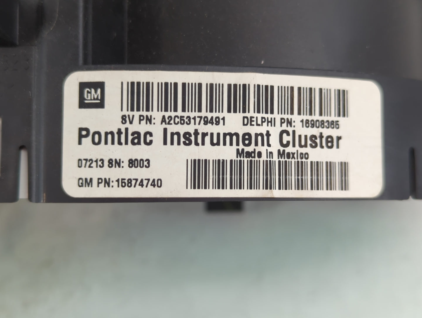 2007 Pontiac G6 Instrument Cluster Speedometer Gauges P/N:A2C53179491 Fits OEM Used Auto Parts - Oemusedautoparts1.com