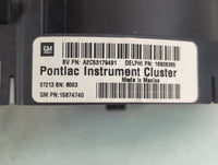 2007 Pontiac G6 Instrument Cluster Speedometer Gauges P/N:A2C53179491 Fits OEM Used Auto Parts - Oemusedautoparts1.com