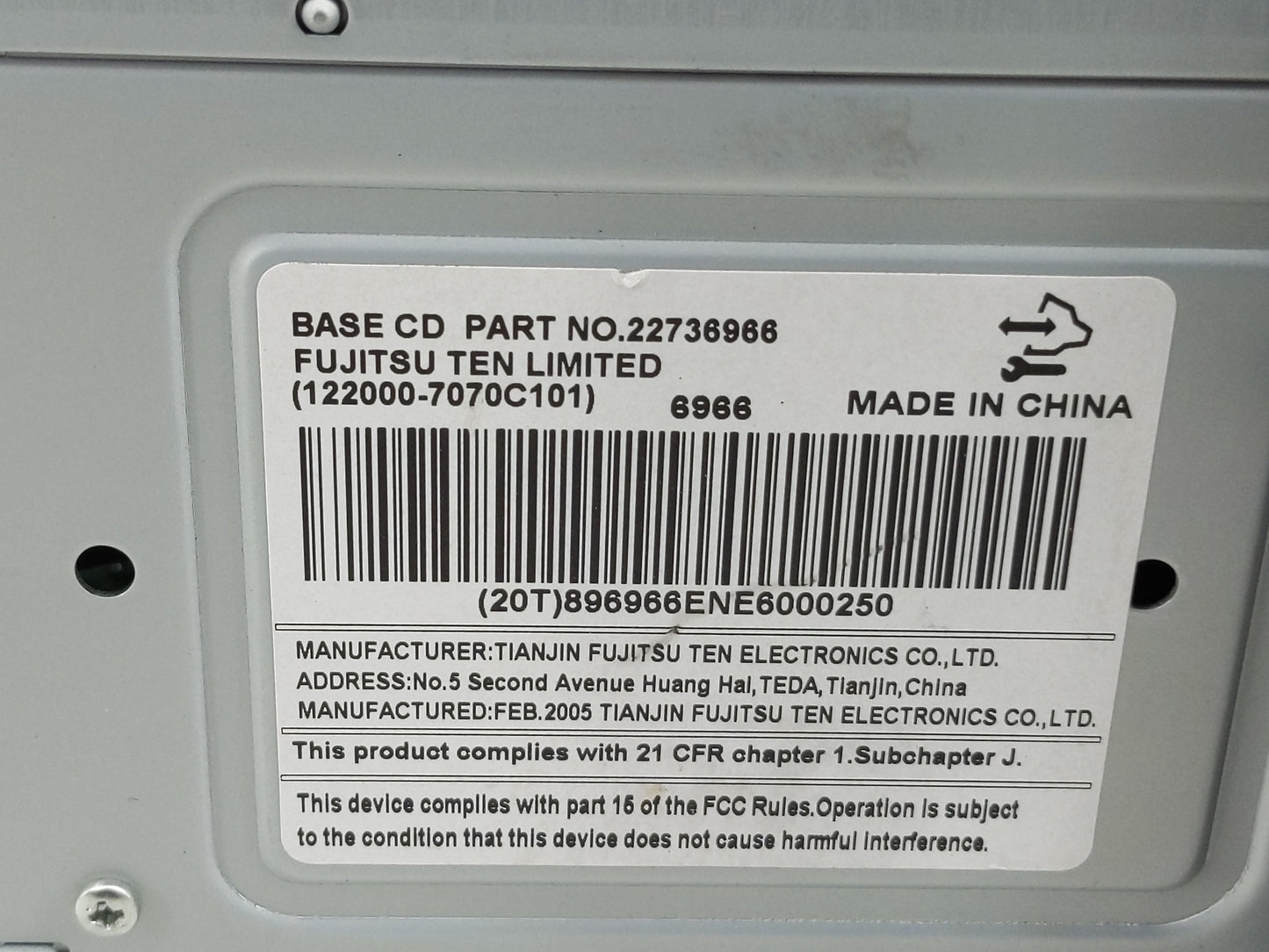 2007-2008 Pontiac Torrent Radio AM FM Cd Player Receiver Replacement P/N:22736966 Fits Fits 2007 2008 OEM Used Auto Parts - 