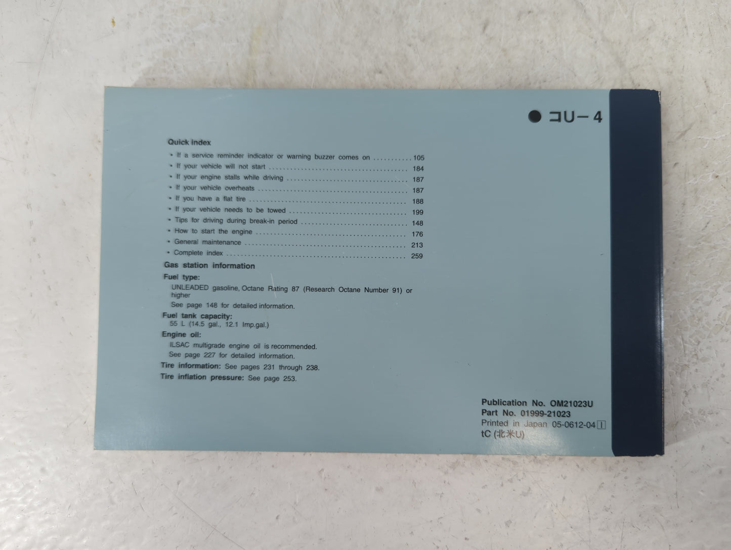 2007 Scion Tc Owners Manual Book Guide P/N:01999-21023 OEM Used Auto Parts - Oemusedautoparts1.com