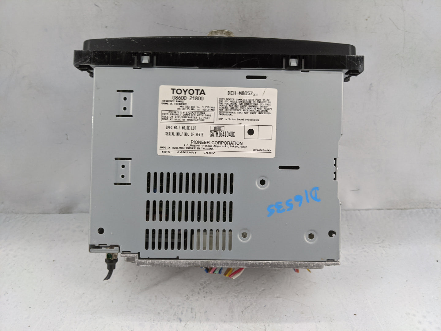 2006-2007 Scion Tc Radio AM FM Cd Player Receiver Replacement P/N:DEH-M8057ZT 08600-21800, GATM164104UC, T1807 Fits Fits 200