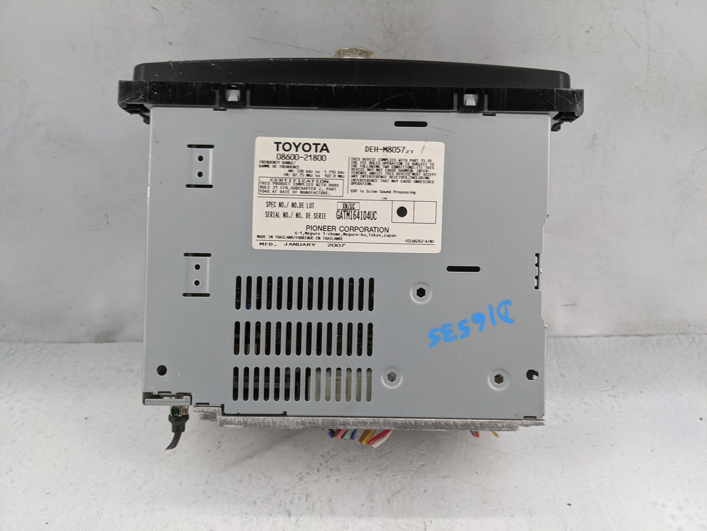 2006-2007 Scion Tc Radio AM FM Cd Player Receiver Replacement P/N:DEH-M8057ZT 08600-21800, GATM164104UC, T1807 Fits Fits 200