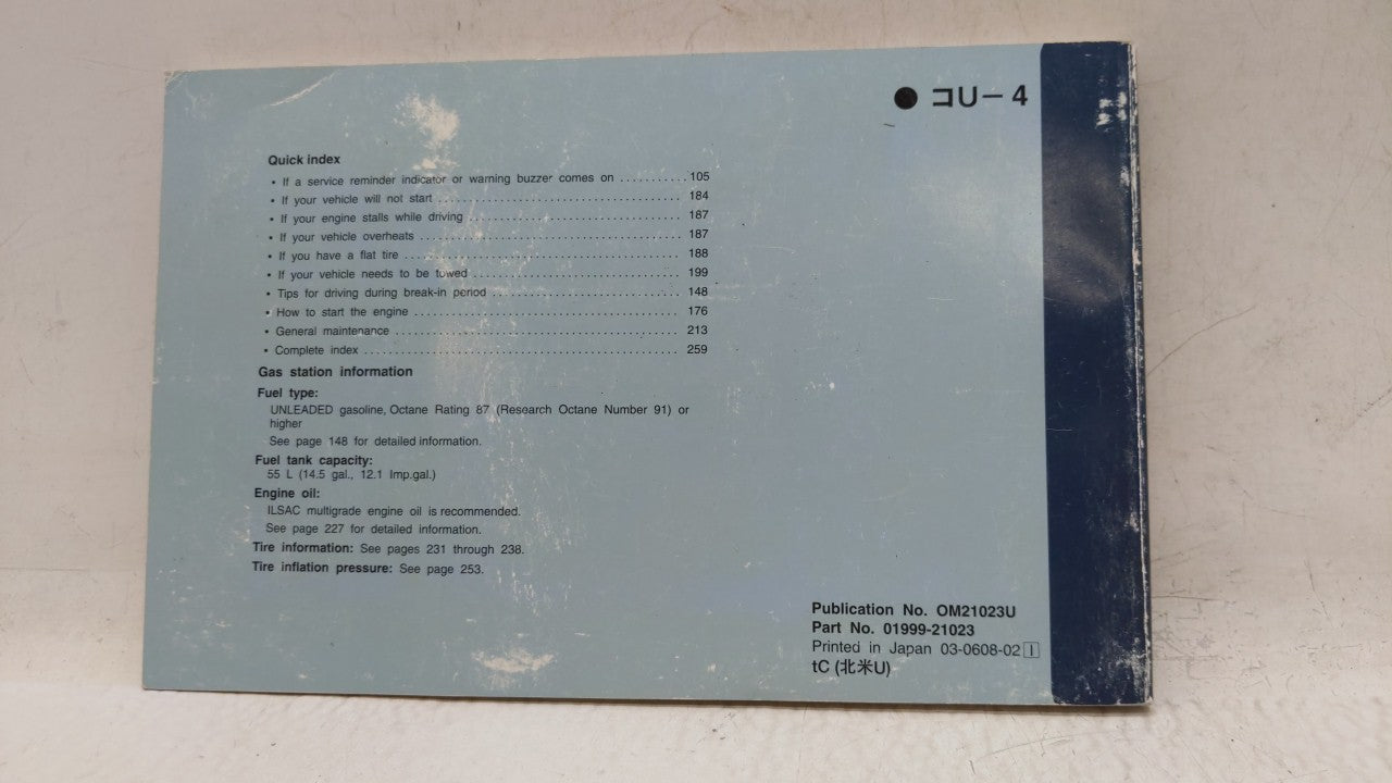 2007 Scion Tc Owners Manual Book Guide OEM Used Auto Parts - Oemusedautoparts1.com