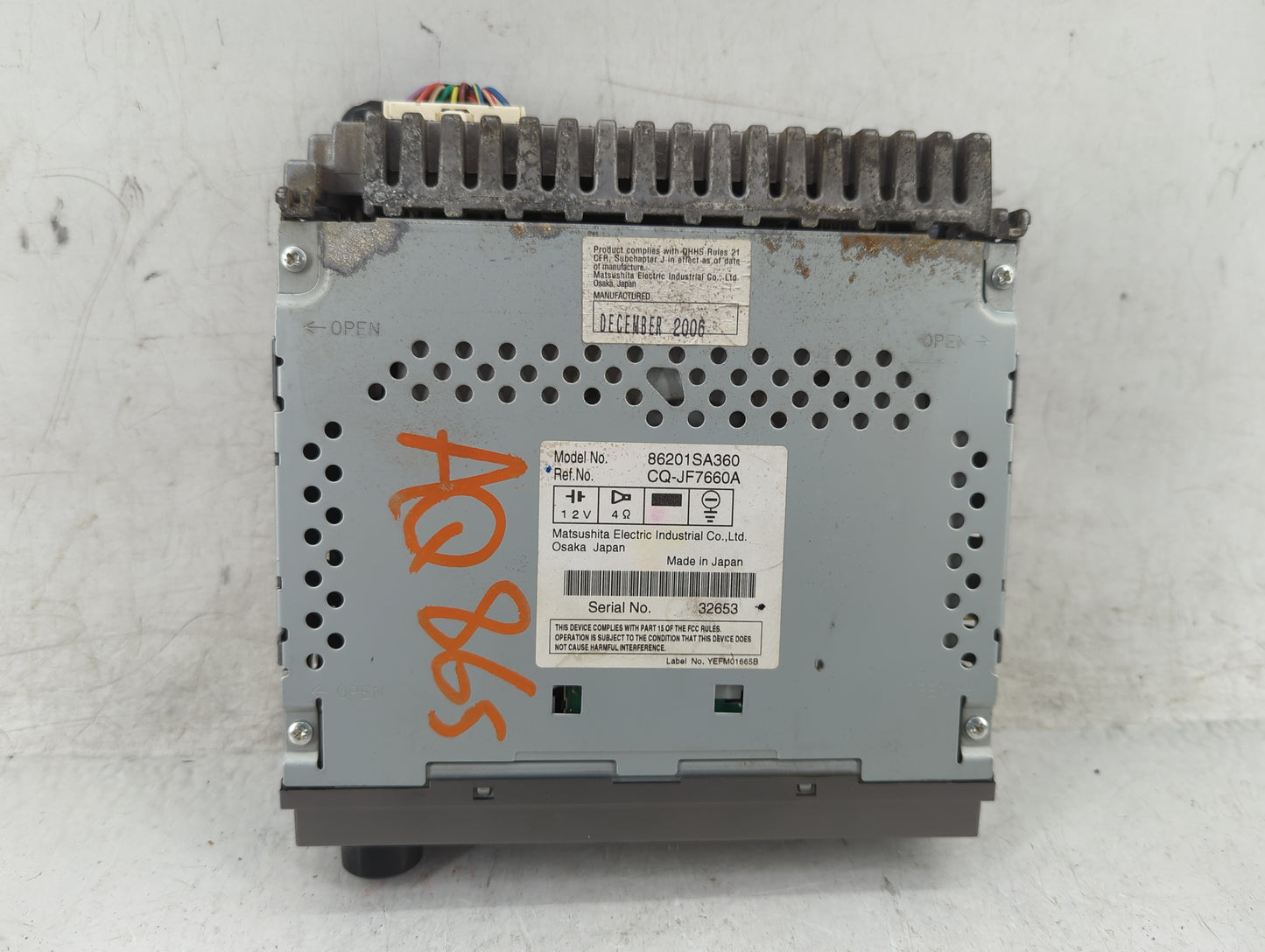 2007 Subaru Forester Radio AM FM Cd Player Receiver Replacement P/N:86201SA360 Fits OEM Used Auto Parts - Oemusedautoparts1.