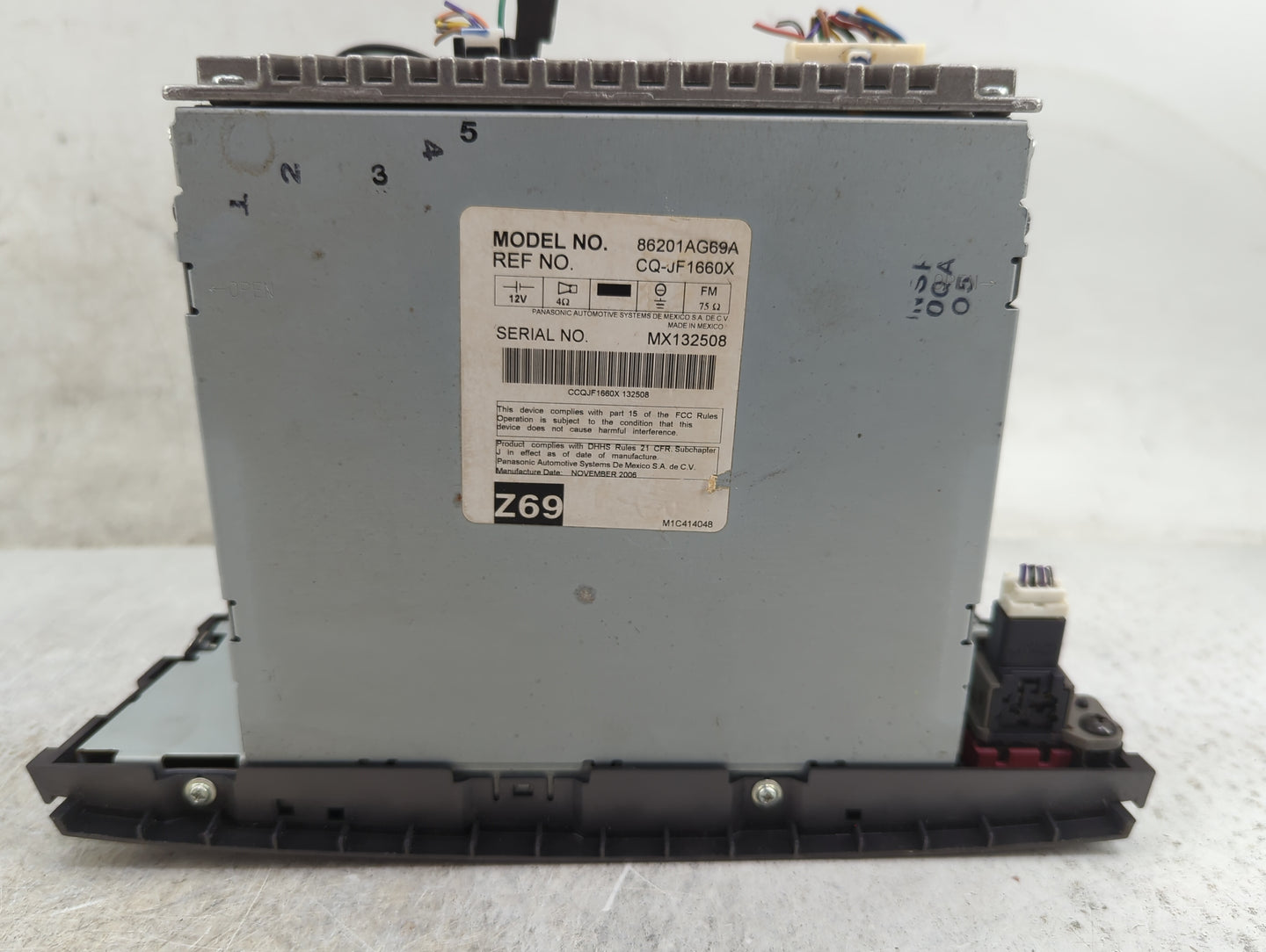 2007-2009 Subaru Legacy Radio AM FM Cd Player Receiver Replacement P/N:86201AG69A CQ-JF1660X, P-204UN Fits Fits 2007 2008 20