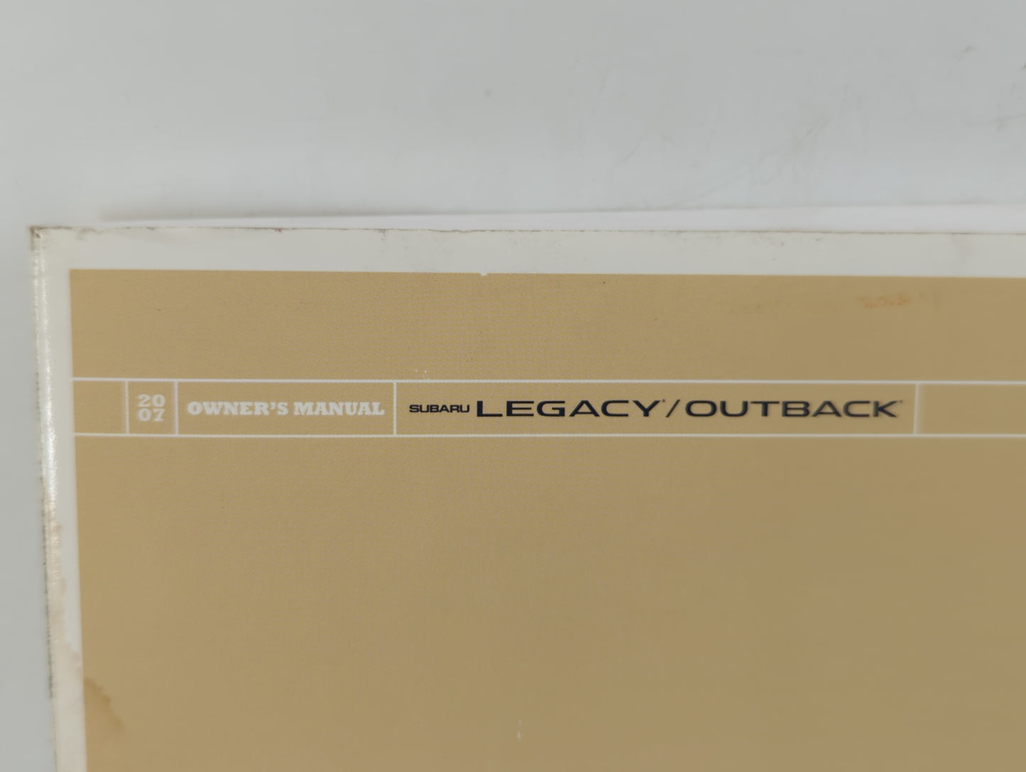 2007 Subaru Legacy Owners Manual Book Guide OEM Used Auto Parts - Oemusedautoparts1.com