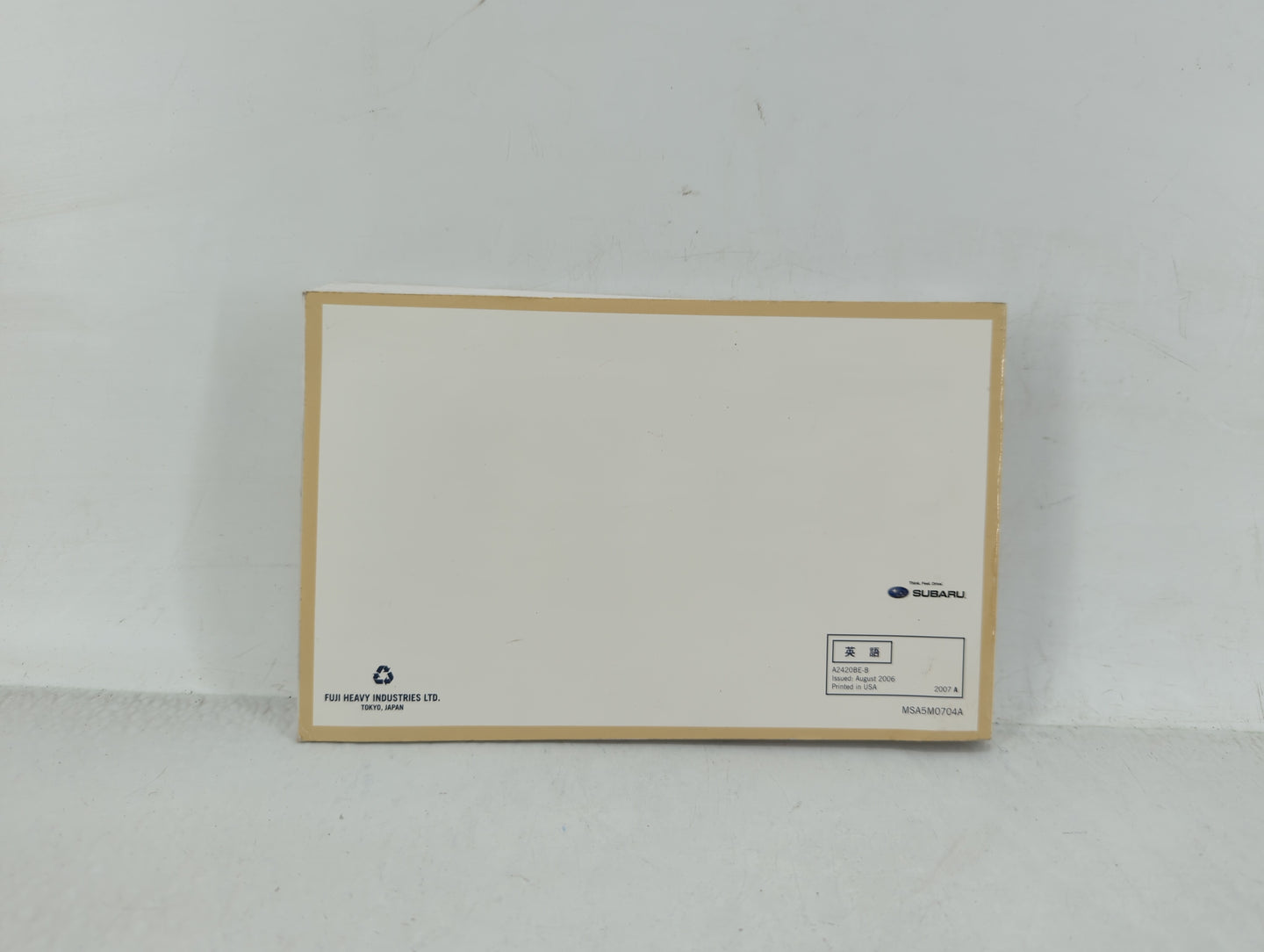 2007 Subaru Legacy Owners Manual Book Guide OEM Used Auto Parts - Oemusedautoparts1.com