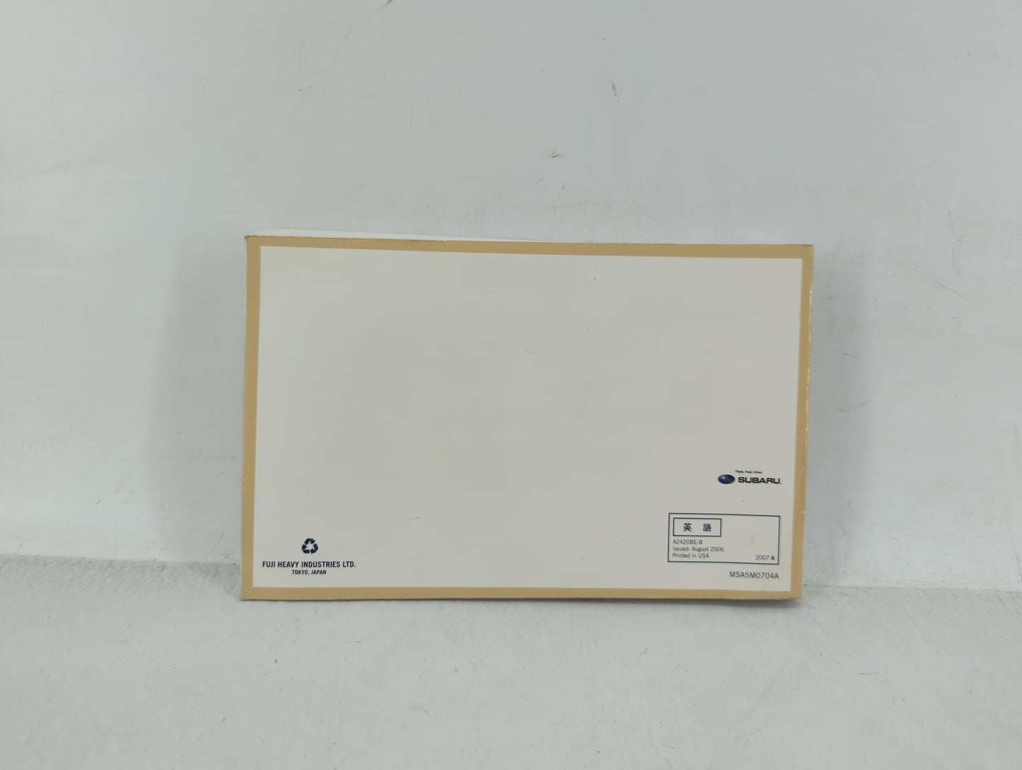 2007 Subaru Legacy Owners Manual Book Guide OEM Used Auto Parts - Oemusedautoparts1.com