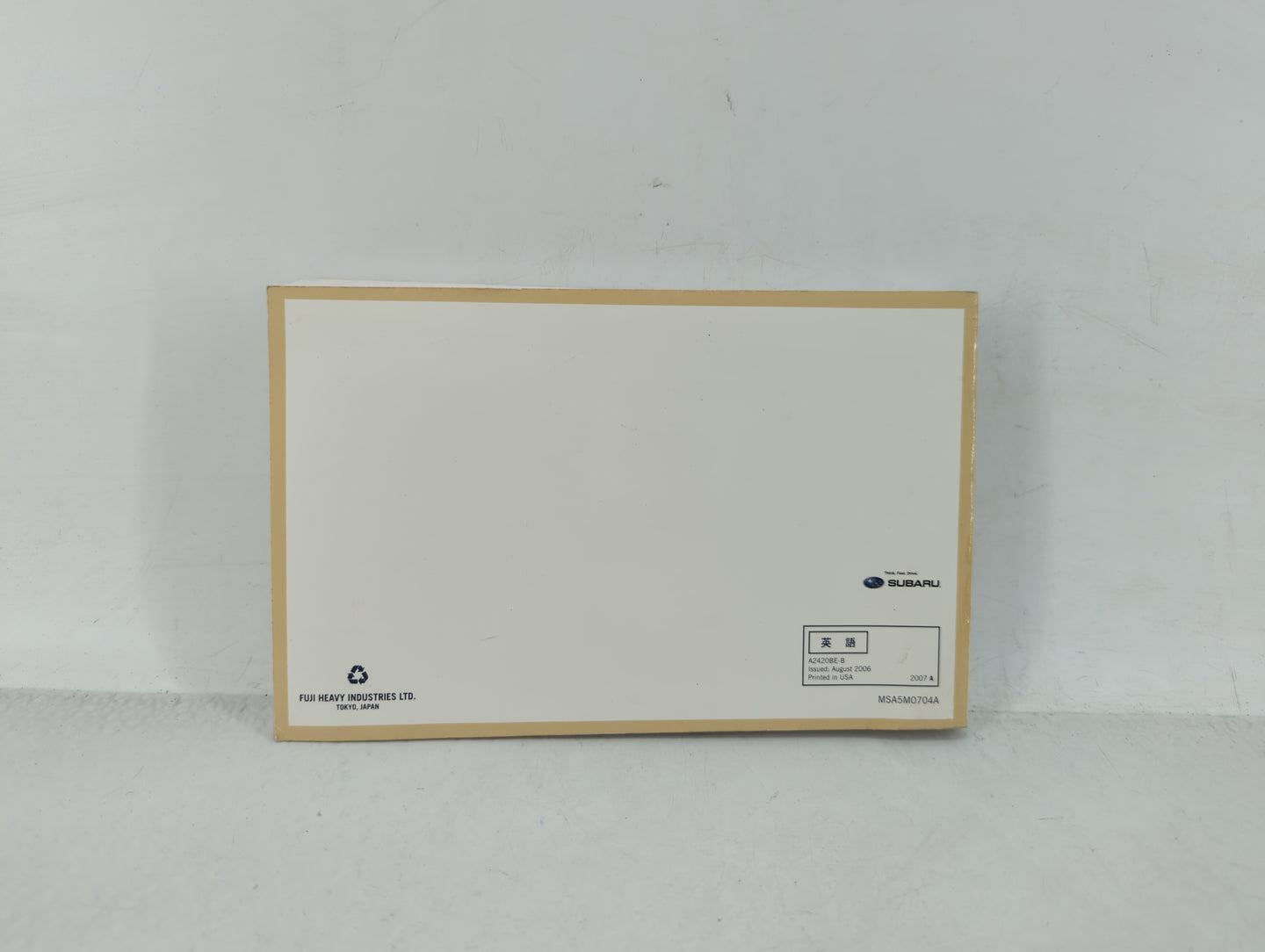 2007 Subaru Legacy Owners Manual Book Guide OEM Used Auto Parts - Oemusedautoparts1.com