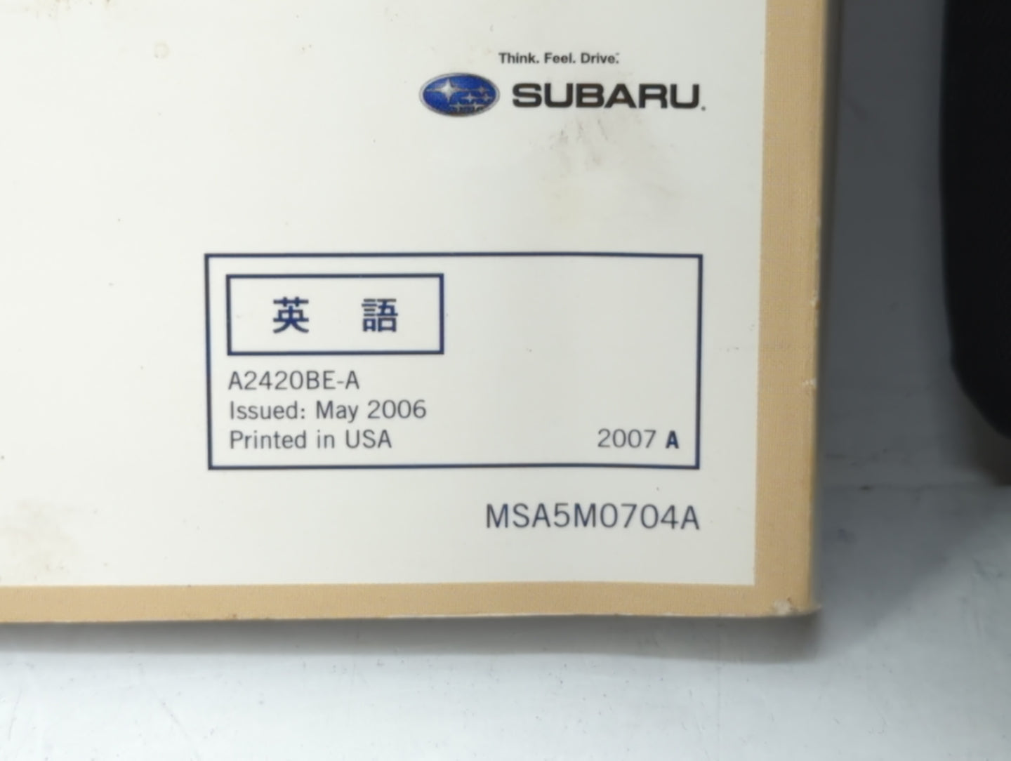2007 Subaru Legacy Owners Manual Book Guide OEM Used Auto Parts - Oemusedautoparts1.com
