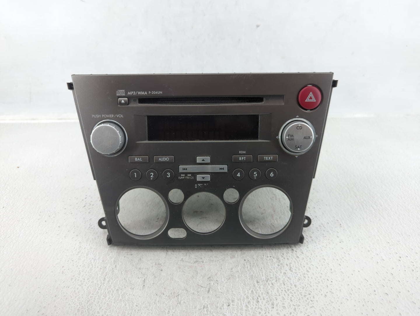 2007-2009 Subaru Legacy Radio AM FM Cd Player Receiver Replacement P/N:86201AG69A Fits Fits 2007 2008 2009 OEM Used Auto Par