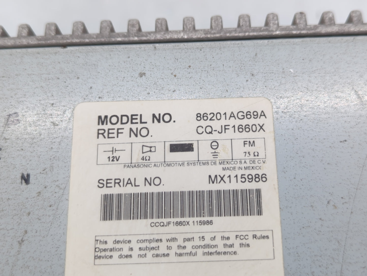 2007-2009 Subaru Legacy Radio AM FM Cd Player Receiver Replacement P/N:86201AG69A Fits Fits 2007 2008 2009 OEM Used Auto Par