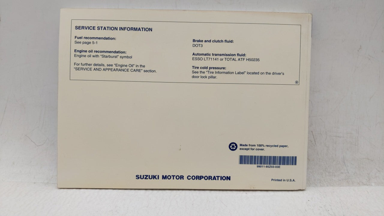 2007 Suzuki Forenza Owners Manual Book Guide OEM Used Auto Parts - Oemusedautoparts1.com