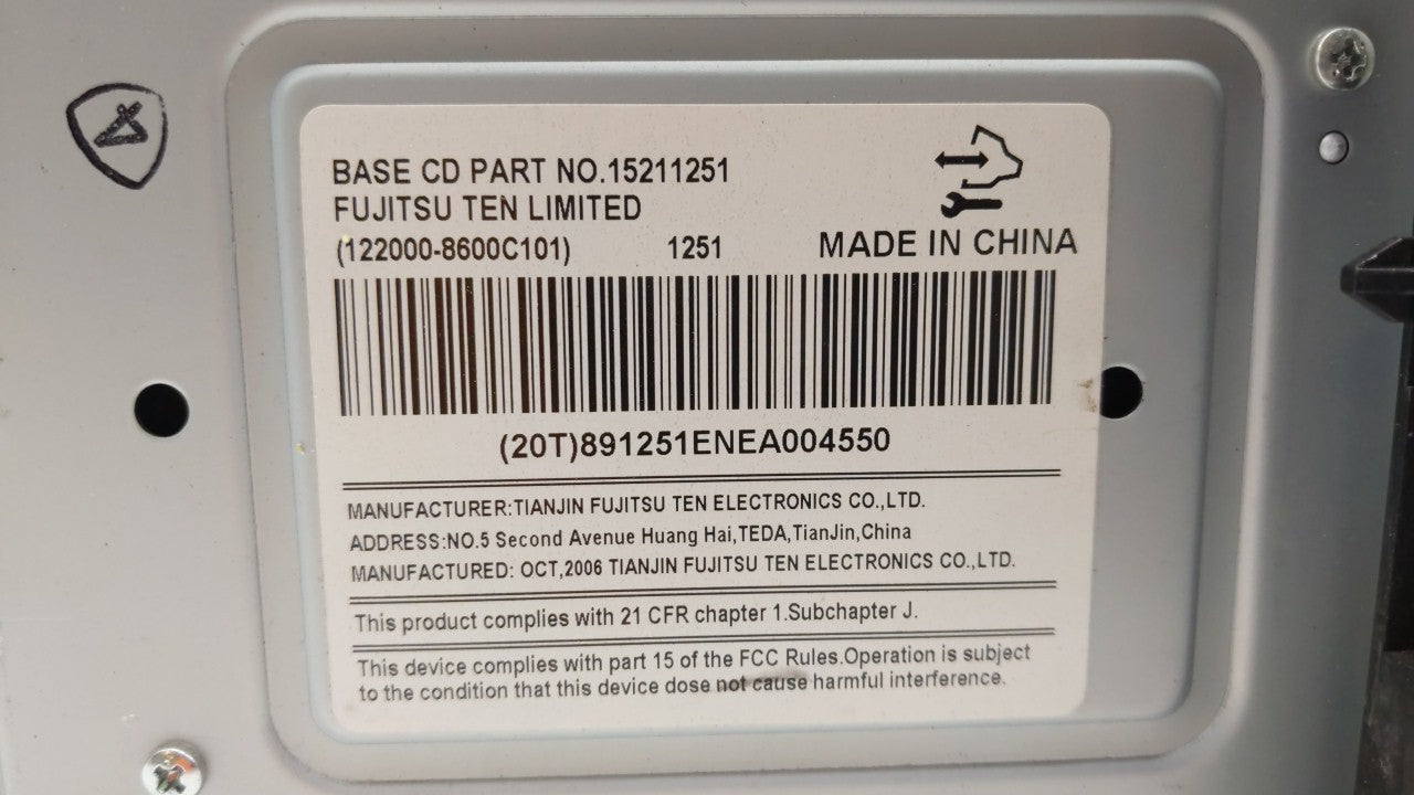 2007 Suzuki Vitara Radio AM FM Cd Player Receiver Replacement P/N:15211251 25956999, 25920407, 25887904 Fits Fits 2008 2009 