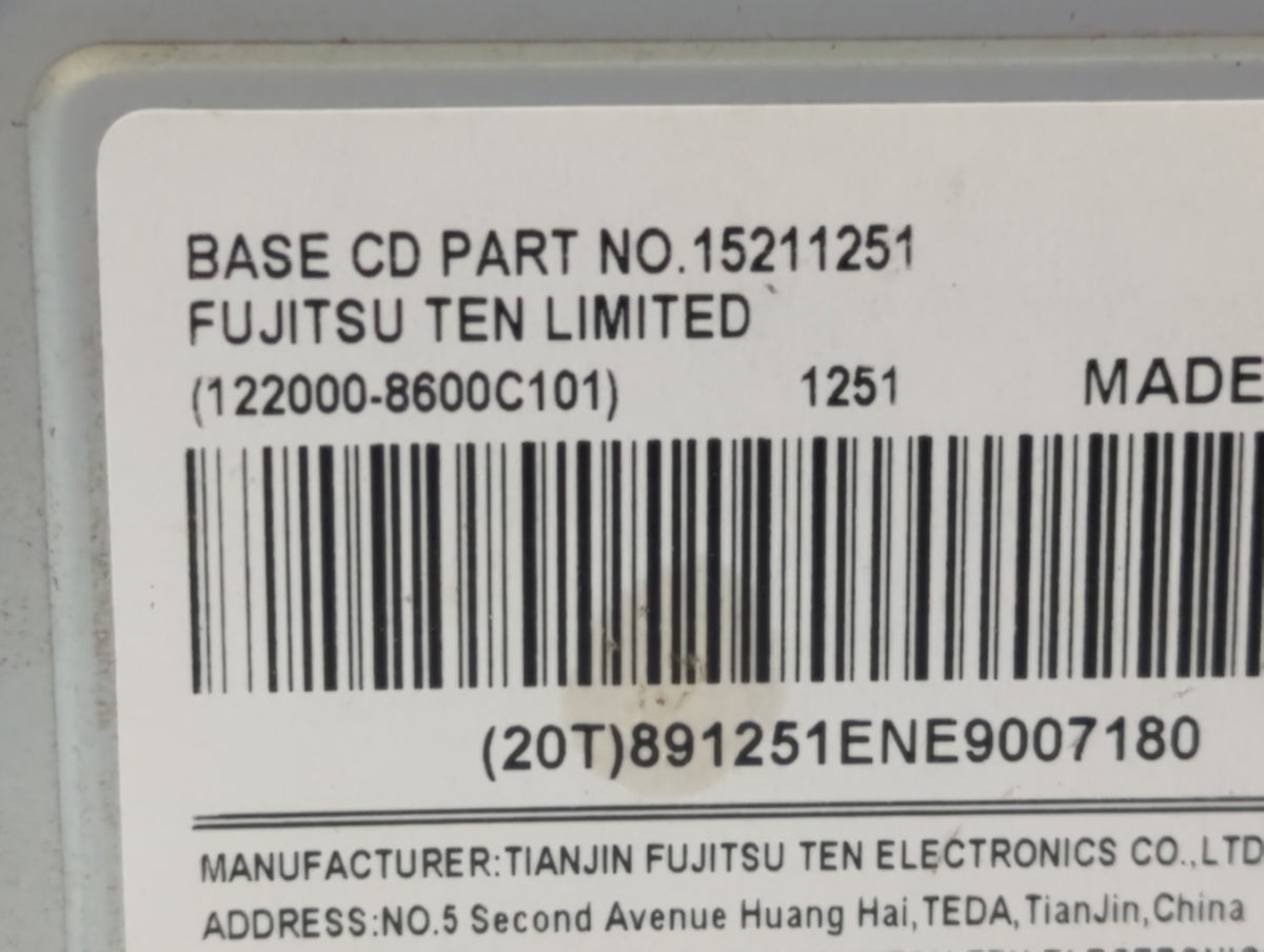 Suzuki Vitara Am Fm Cd Player Radio Receiver 510297 - Oemusedautoparts1.com