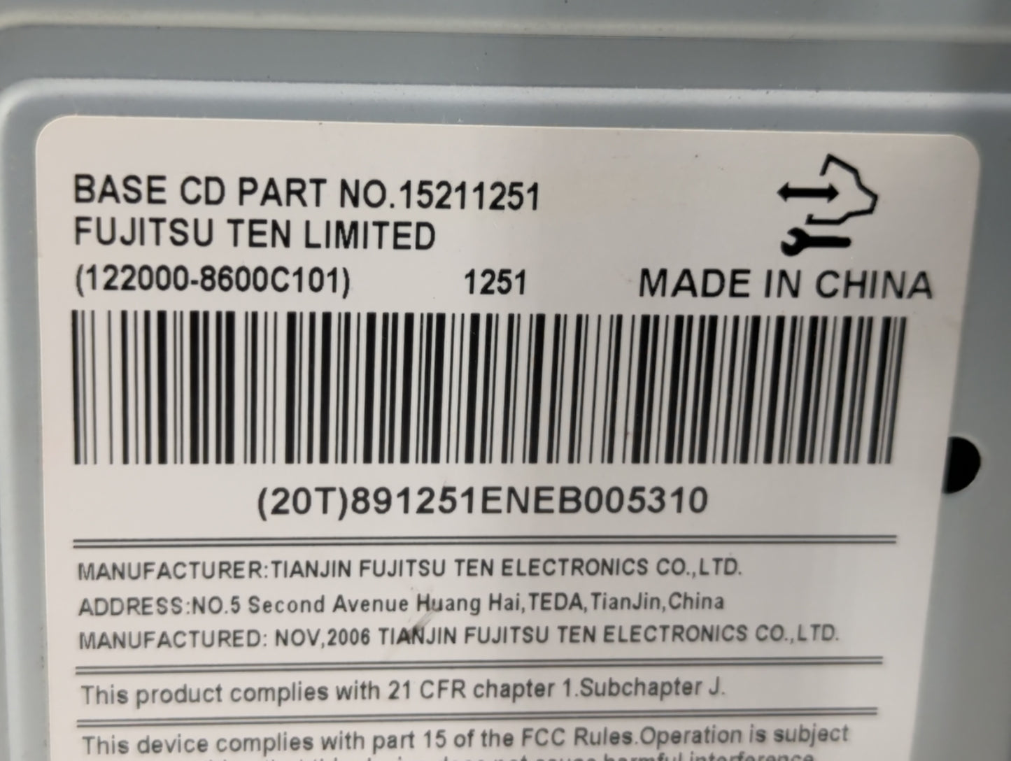 2007-2009 Suzuki Xl-7 Radio AM FM Cd Player Receiver Replacement P/N:15211251 25994586, 15945861 Fits Fits 2007 2008 2009 OE