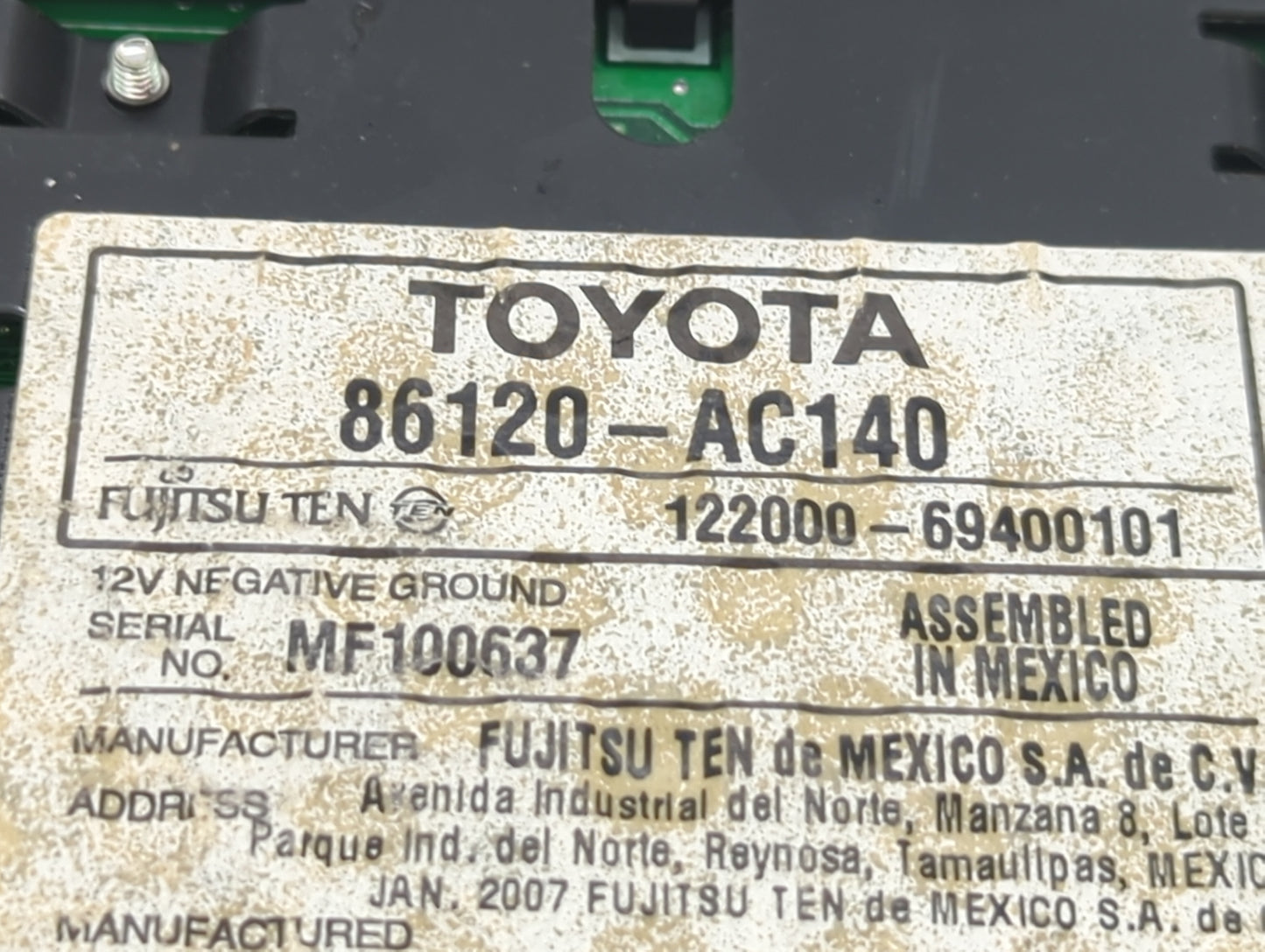 2005-2007 Toyota Avalon Radio AM FM Cd Player Receiver Replacement P/N:86120-AC140 Fits Fits 2005 2006 2007 OEM Used Auto Pa