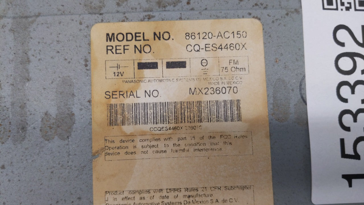 2005-2007 Toyota Avalon Radio AM FM Cd Player Receiver Replacement P/N:86120-AC150 89120-AC140 Fits Fits 2005 2006 2007 OEM 