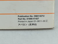 2007 Toyota Avalon Owners Manual Book Guide OEM Used Auto Parts - Oemusedautoparts1.com