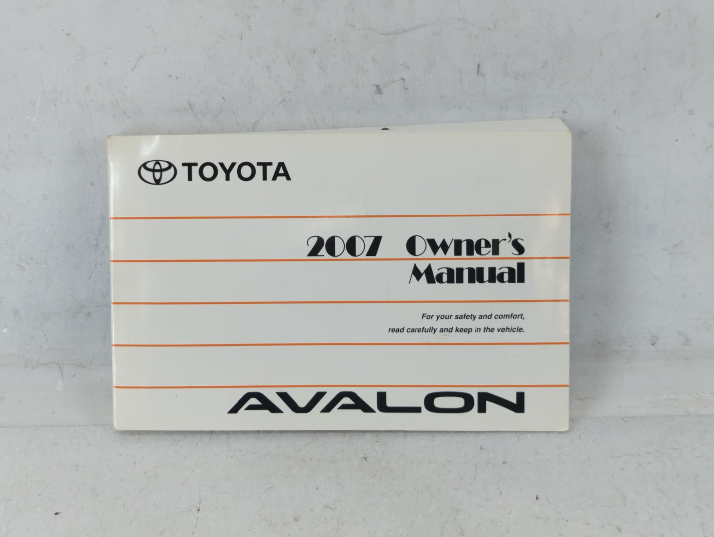 2007 Toyota Avalon Owners Manual Book Guide P/N:01999-41427 OEM Used Auto Parts - Oemusedautoparts1.com