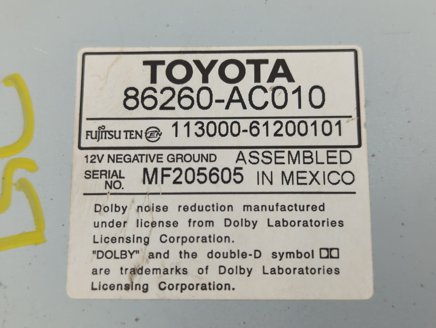 2005-2007 Toyota Avalon Am Fm Cd Player Radio Receiver - Oemusedautoparts1.com