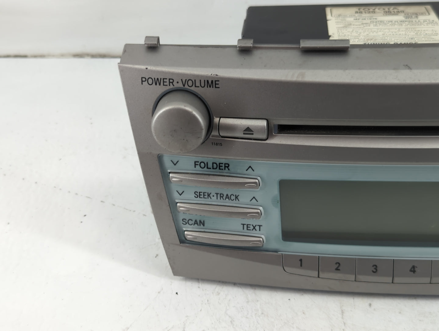 2007-2009 Toyota Camry Radio AM FM Cd Player Receiver Replacement P/N:86120-06180 Fits Fits 2007 2008 2009 OEM Used Auto Par