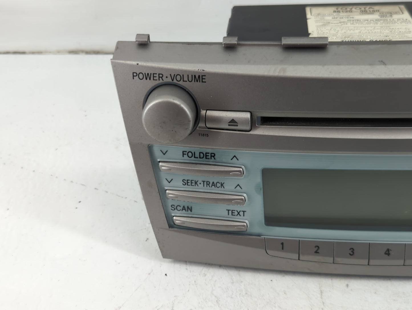 2007-2009 Toyota Camry Radio AM FM Cd Player Receiver Replacement P/N:86120-06180 Fits Fits 2007 2008 2009 OEM Used Auto Par