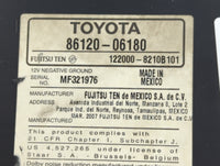 2007-2009 Toyota Camry Radio AM FM Cd Player Receiver Replacement P/N:86120-06180 Fits Fits 2007 2008 2009 OEM Used Auto Par