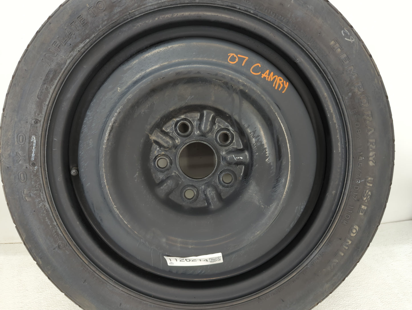 2007-2017 Toyota Camry Spare Donut Tire Wheel Rim Oem - Oemusedautoparts1.com