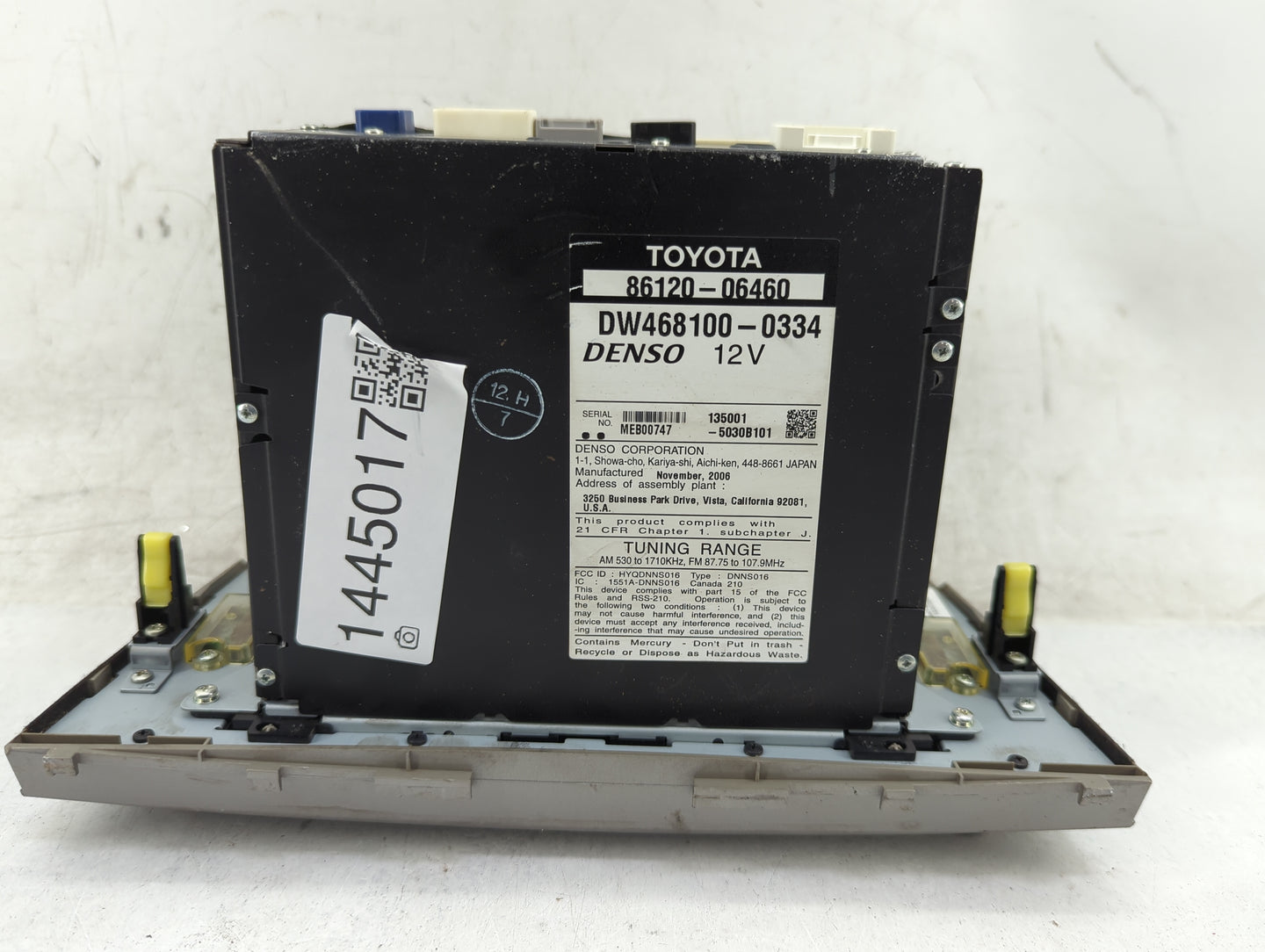 2007-2009 Toyota Camry Radio AM FM Cd Player Receiver Replacement P/N:86120-06460 DW468100-0334 Fits Fits 2007 2008 2009 OEM