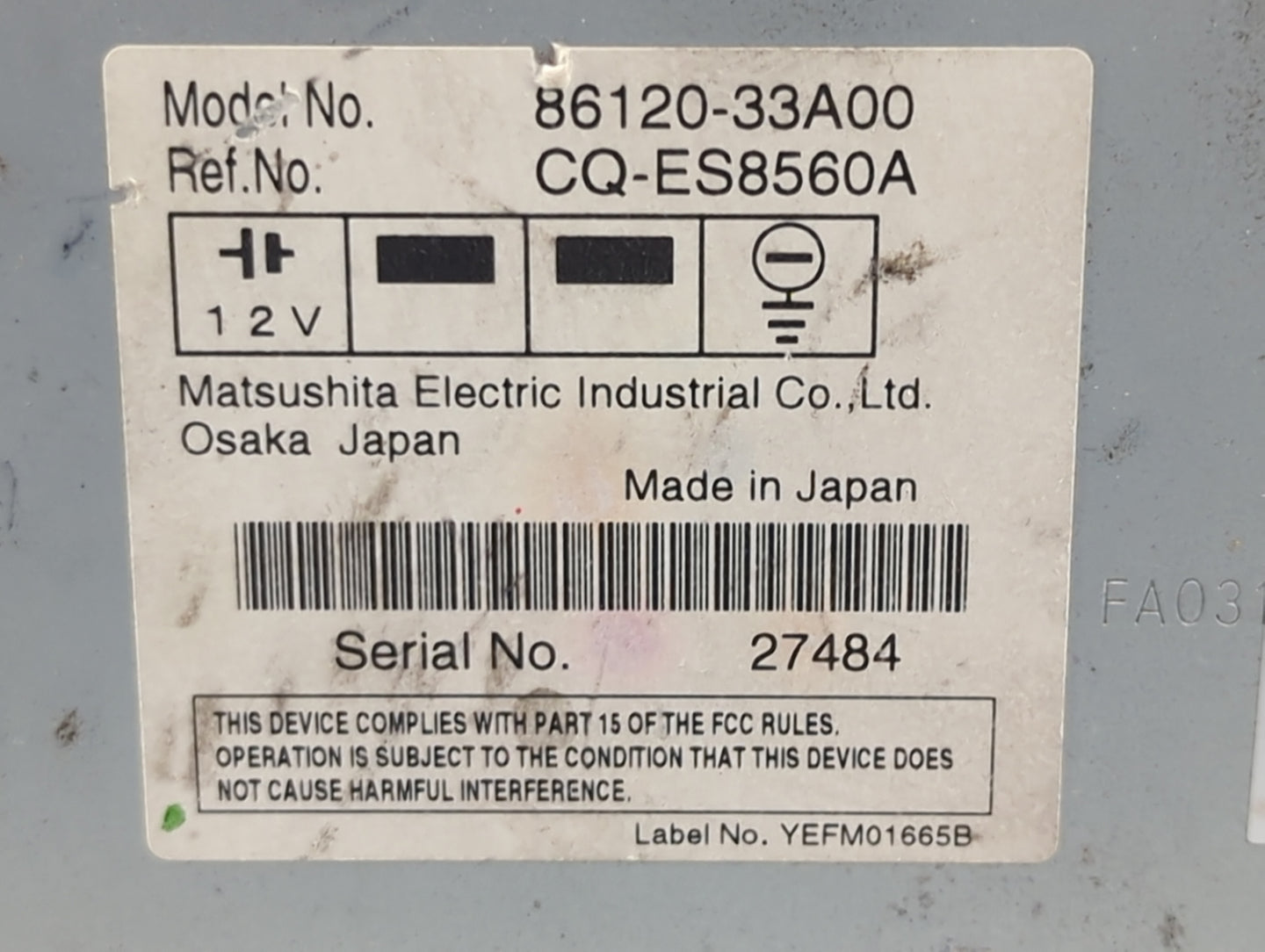 2007-2009 Toyota Camry Radio AM FM Cd Player Receiver Replacement P/N:86120-33A00 CQ-ES8560A Fits Fits 2007 2008 2009 OEM Us