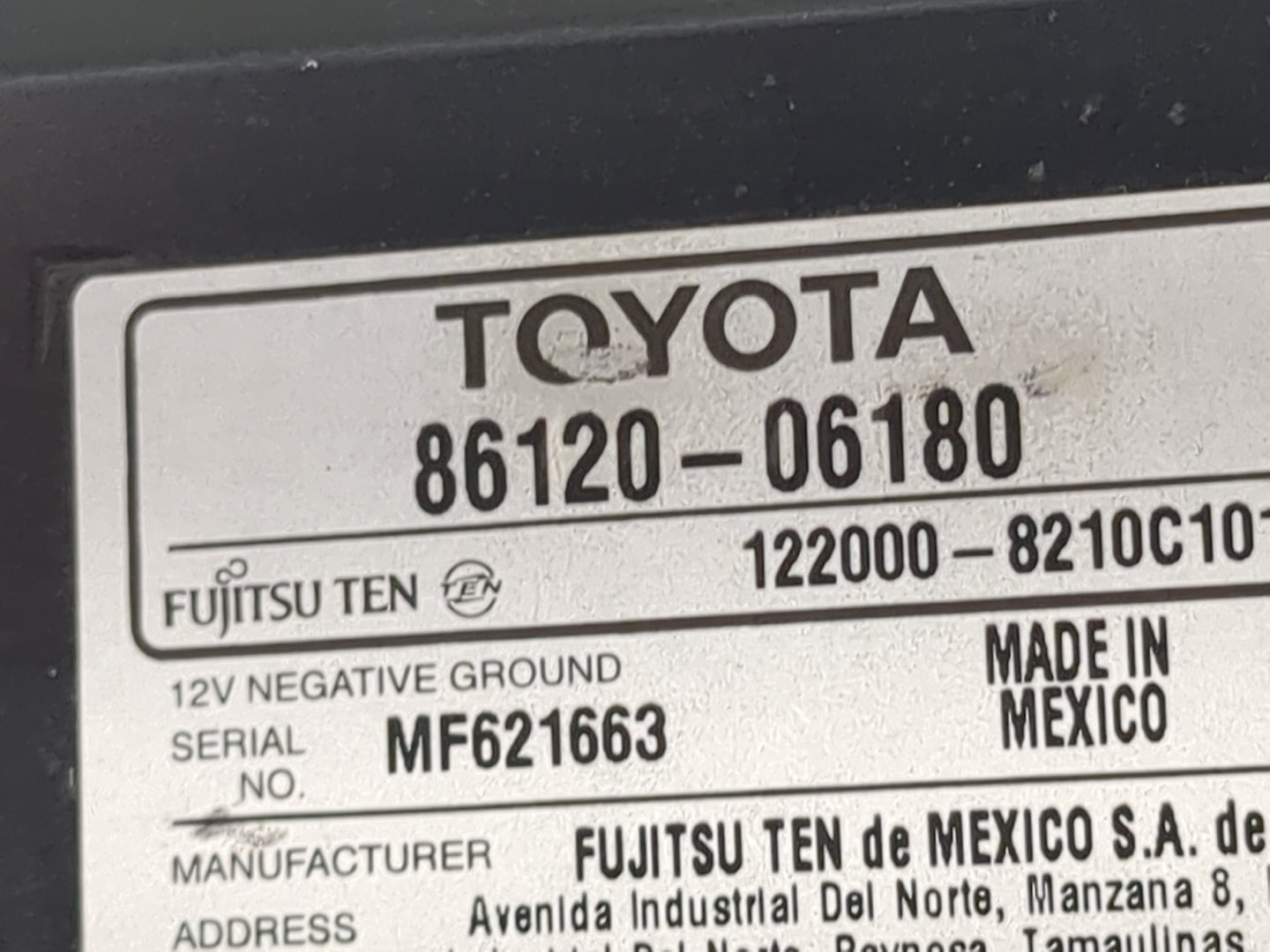 2007-2009 Toyota Camry Radio AM FM Cd Player Receiver Replacement P/N:86120-06180 122000-8210C10 Fits Fits 2007 2008 2009 OE