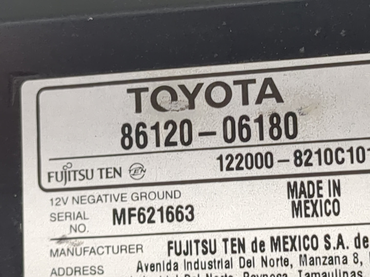 2007-2009 Toyota Camry Radio AM FM Cd Player Receiver Replacement P/N:86120-06180 122000-8210C10 Fits Fits 2007 2008 2009 OE