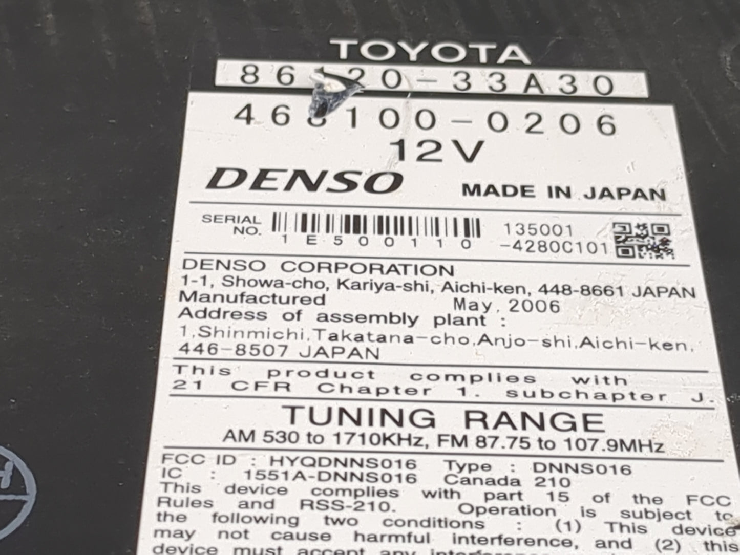2007-2009 Toyota Camry Information Display Screen 1483313 - Oemusedautoparts1.com