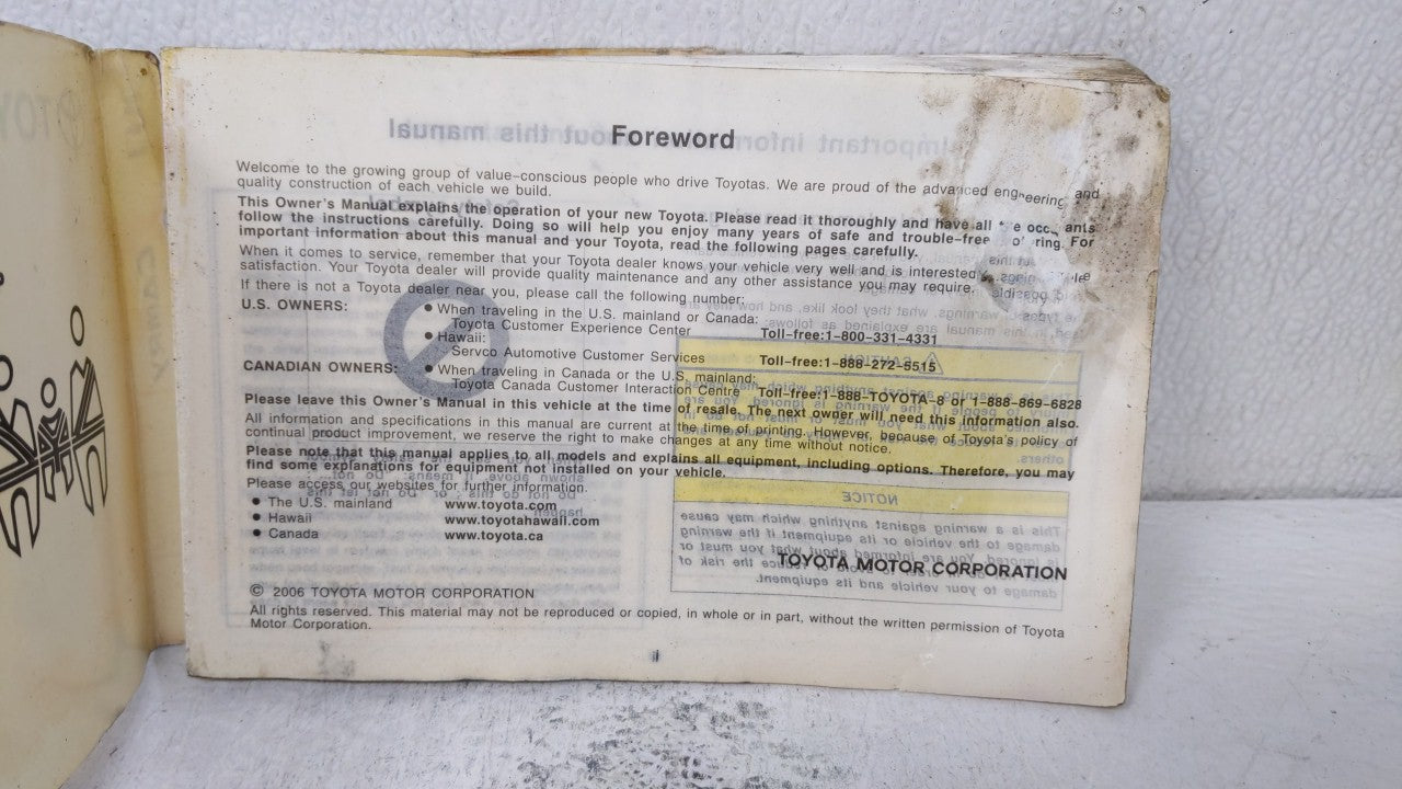 2007 Toyota Camry Owners Manual Book Guide OEM Used Auto Parts - Oemusedautoparts1.com