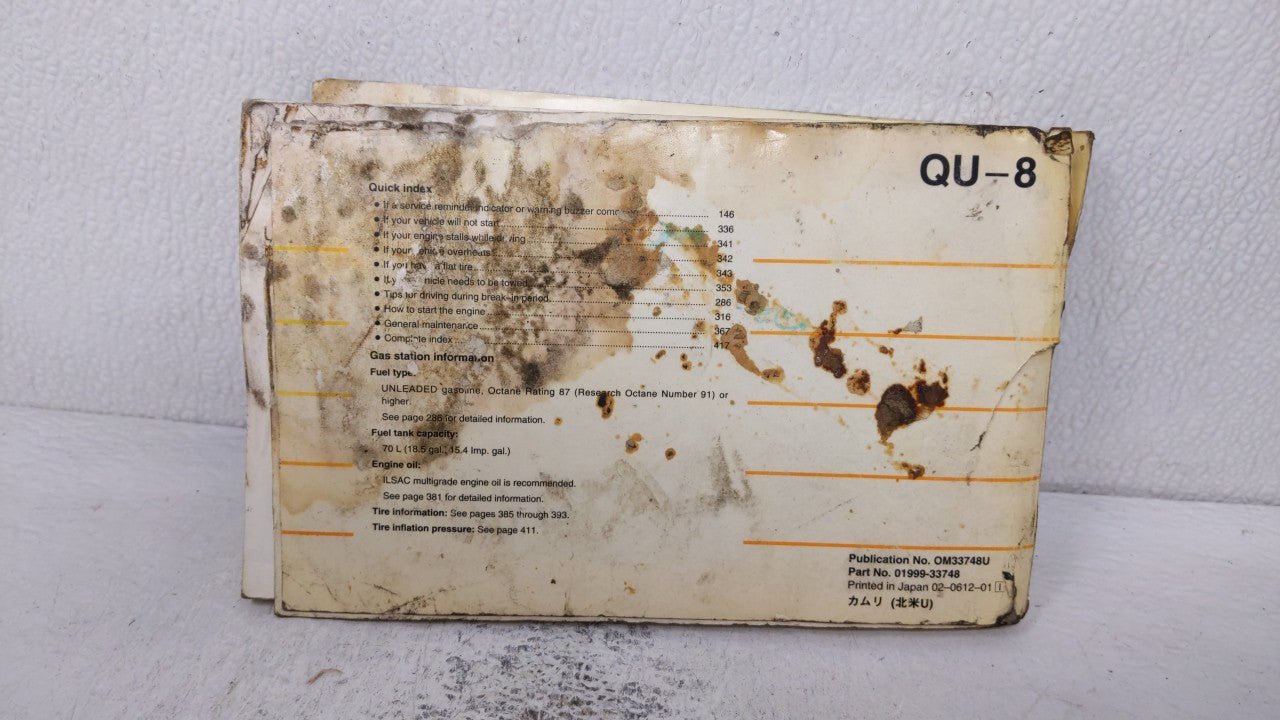 2007 Toyota Camry Owners Manual Book Guide OEM Used Auto Parts - Oemusedautoparts1.com