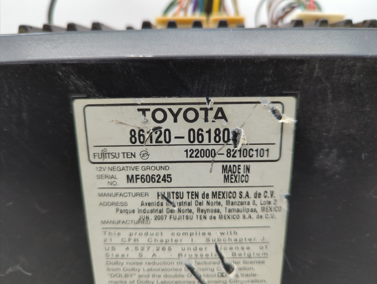 2007-2009 Toyota Camry Am Fm Cd Player Radio Receiver - Oemusedautoparts1.com