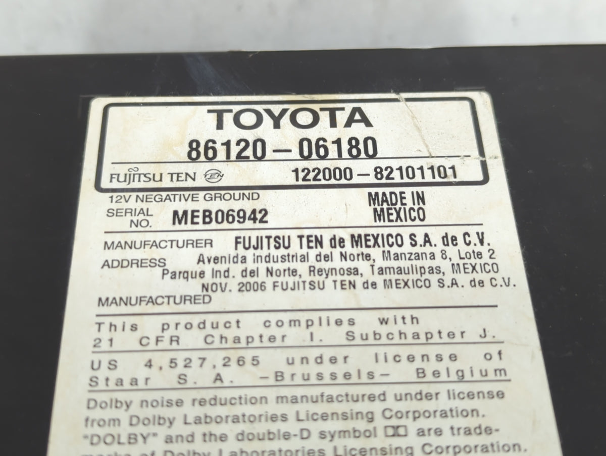 2007-2009 Toyota Camry Am Fm Cd Player Radio Receiver 381969 - Oemusedautoparts1.com