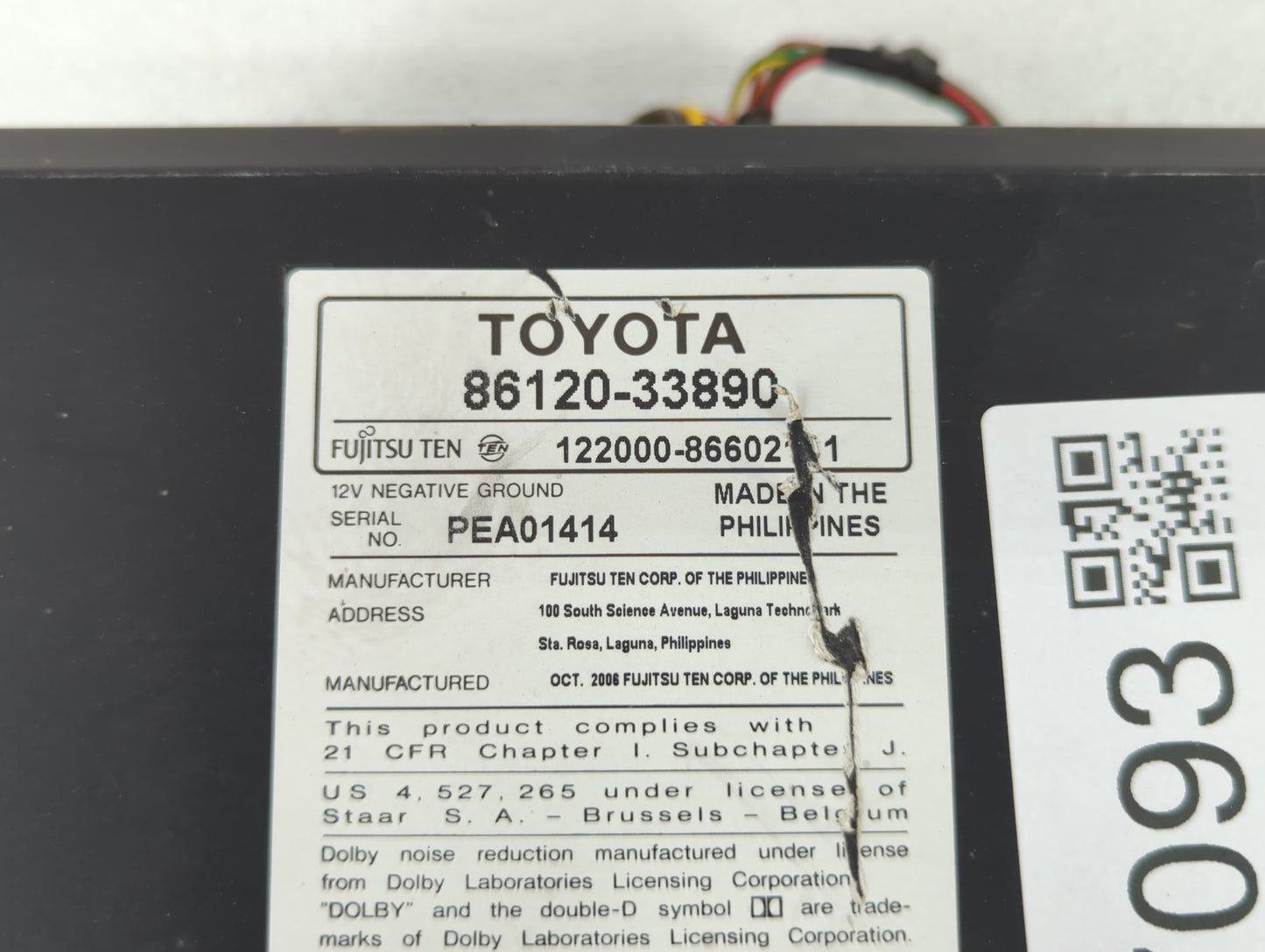 2007-2009 Toyota Camry Undefined 407093 - Oemusedautoparts1.com