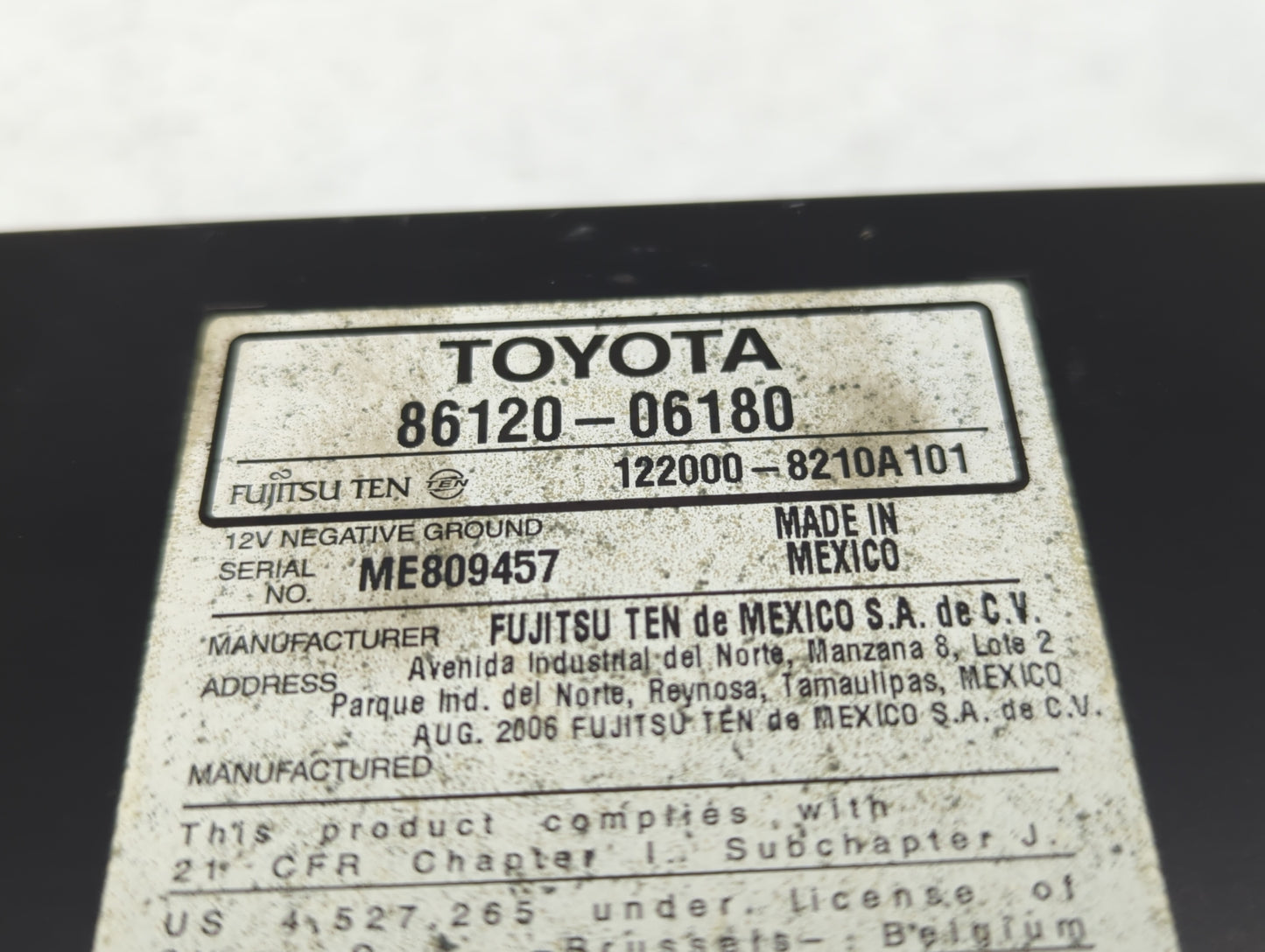 2007-2009 Toyota Camry Radio AM FM Cd Player Receiver Replacement P/N:86120-06182 86120-06180 Fits Fits 2007 2008 2009 OEM U