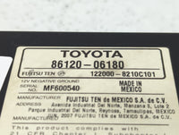 2007-2009 Toyota Camry Radio AM FM Cd Player Receiver Replacement P/N:86120-06180 Fits Fits 2007 2008 2009 OEM Used Auto Par