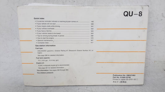 2007 Toyota Camry Owners Manual Book Guide OEM Used Auto Parts