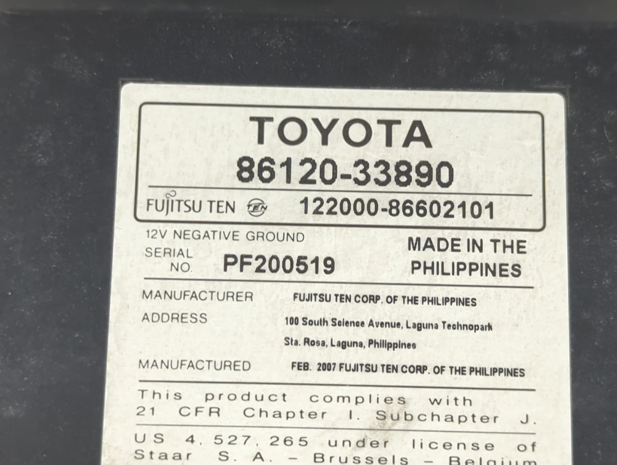 2007-2009 Toyota Camry Am Fm Cd Player Radio Receiver 549449 - Oemusedautoparts1.com