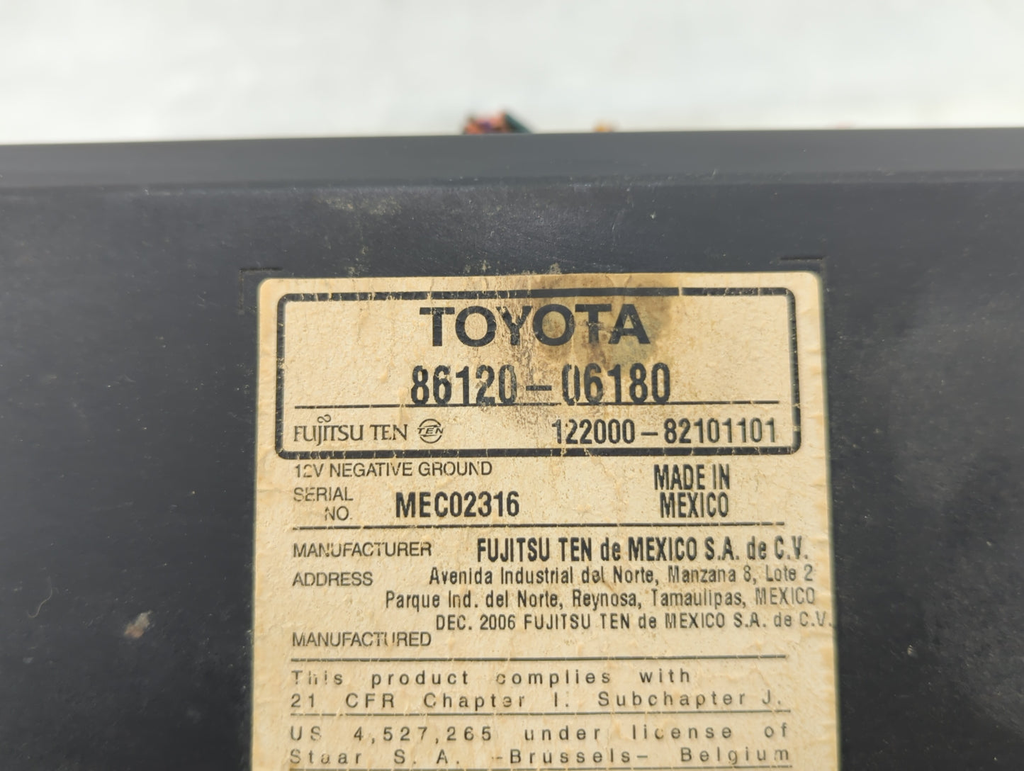 2007-2009 Toyota Camry Am Fm Cd Player Radio Receiver - Oemusedautoparts1.com
