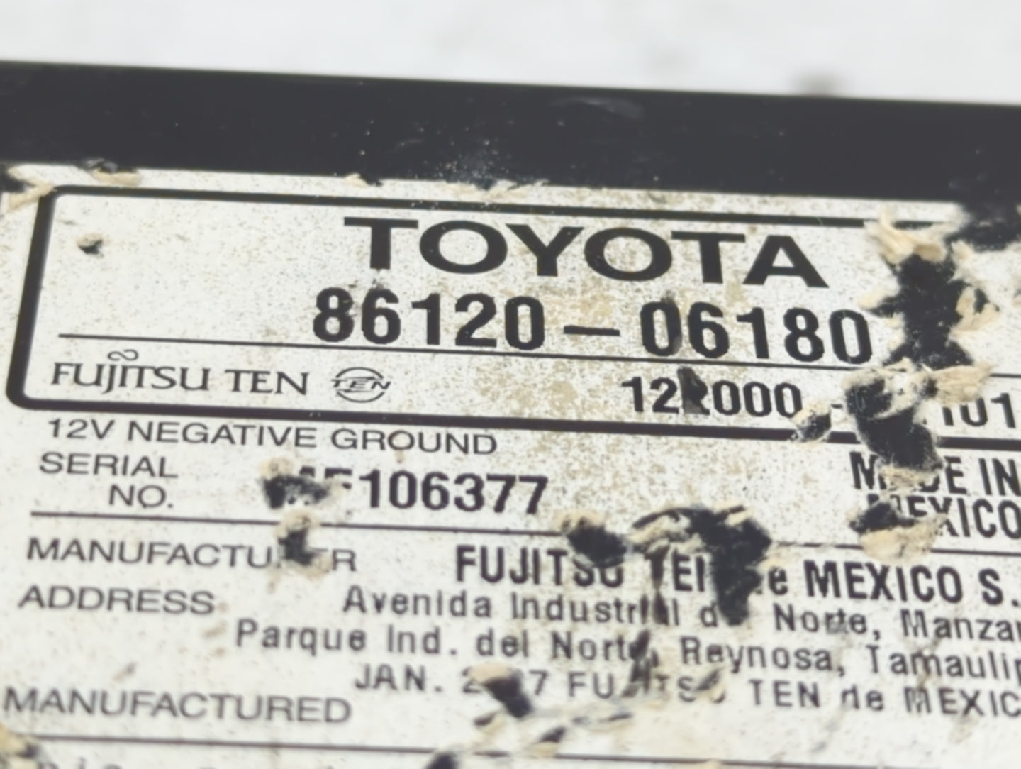 2007-2009 Toyota Camry Radio AM FM Cd Player Receiver Replacement P/N:86120-06180 Fits Fits 2007 2008 2009 OEM Used Auto Par