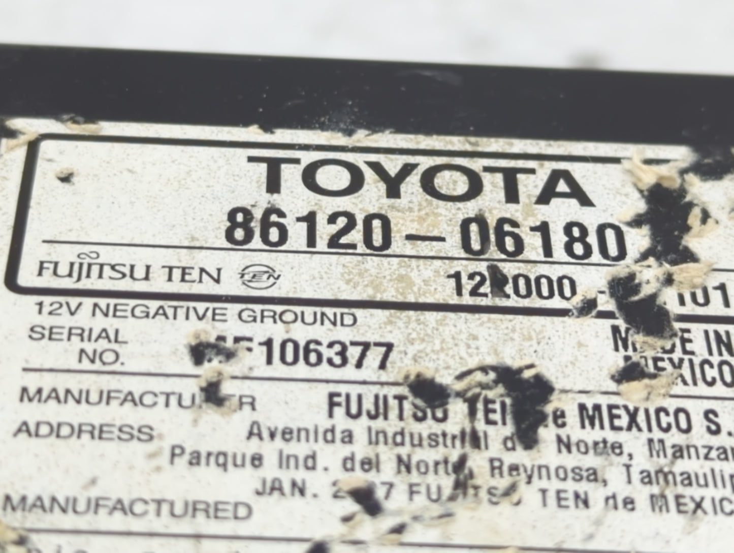 2007-2009 Toyota Camry Radio AM FM Cd Player Receiver Replacement P/N:86120-06180 Fits Fits 2007 2008 2009 OEM Used Auto Par