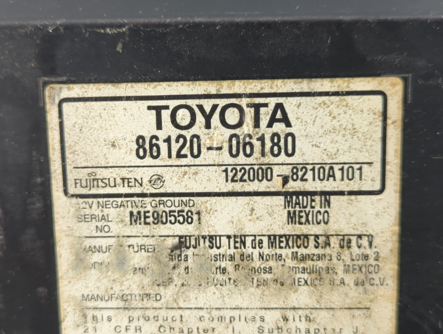 2007-2009 Toyota Camry Am Fm Cd Player Radio Receiver - Oemusedautoparts1.com