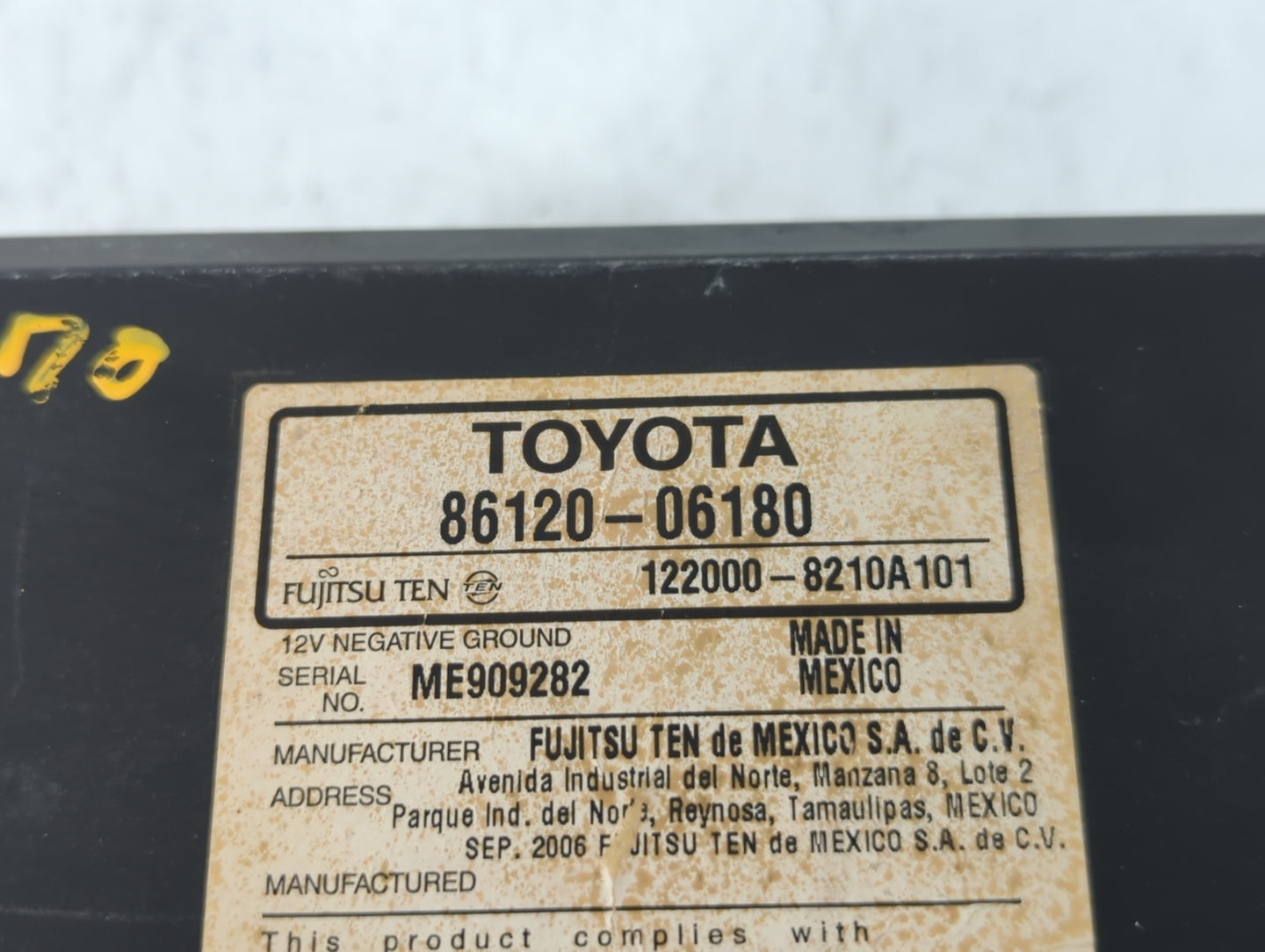 2007-2009 Toyota Camry Am Fm Cd Player Radio Receiver - Oemusedautoparts1.com