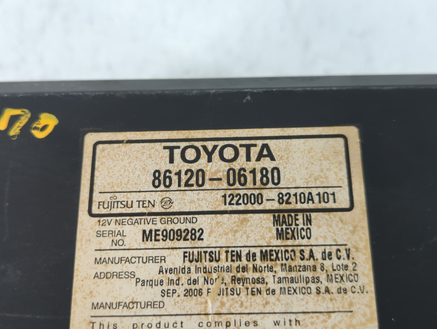 2007-2009 Toyota Camry Am Fm Cd Player Radio Receiver - Oemusedautoparts1.com