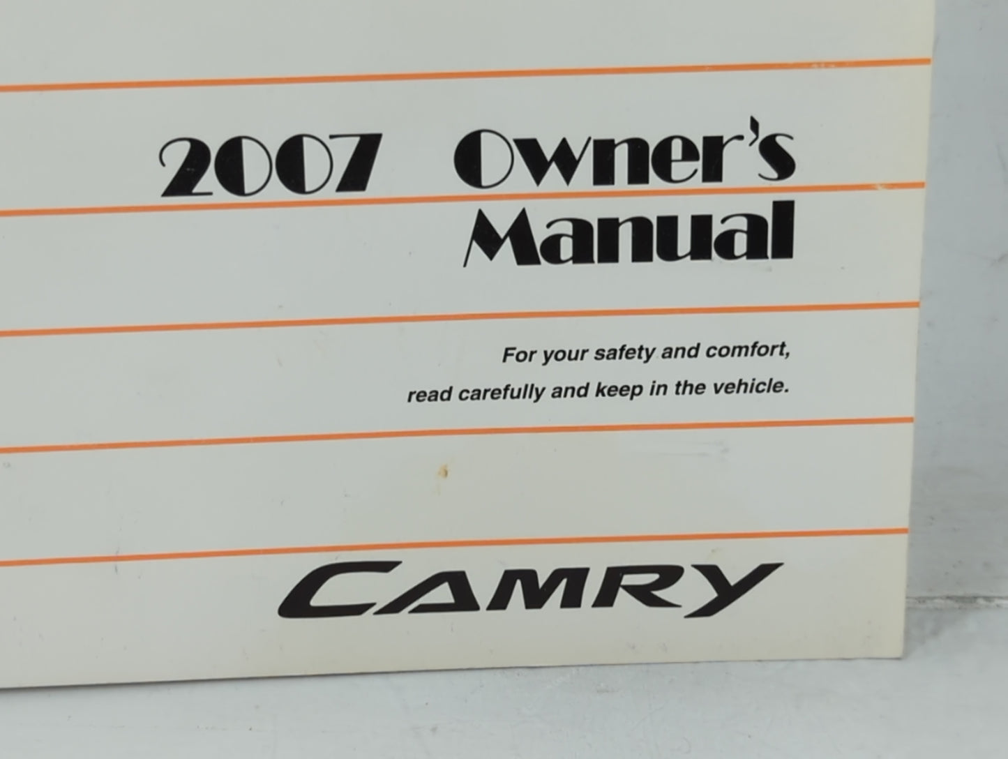2007 Toyota Camry Owners Manual Book Guide P/N:01999-33749 OEM Used Auto Parts - Oemusedautoparts1.com